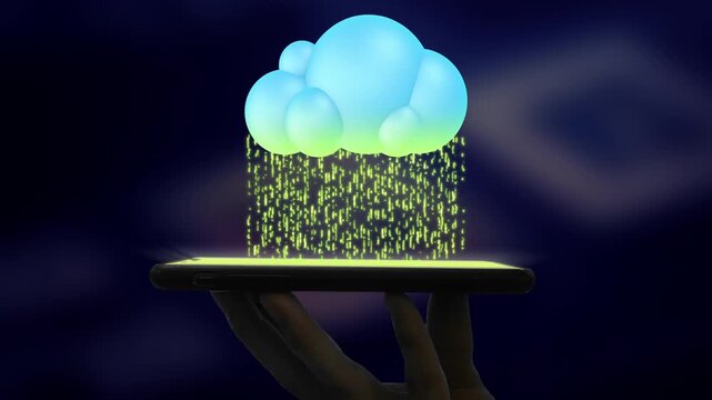 Cloud computing technology and online data transferring concept