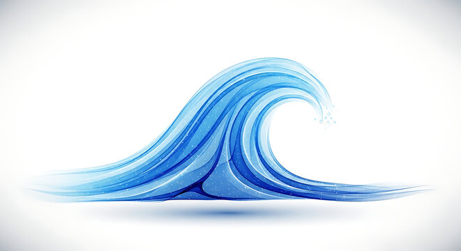 Blue wave graphic design element