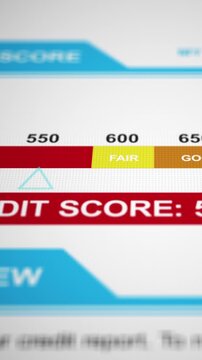 A Generic Credit Score Rating with Poor or Bad Credit - 550 - Vertical