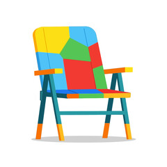 Naklejka premium Colorful Patchwork Armchair Modern Furniture Design.