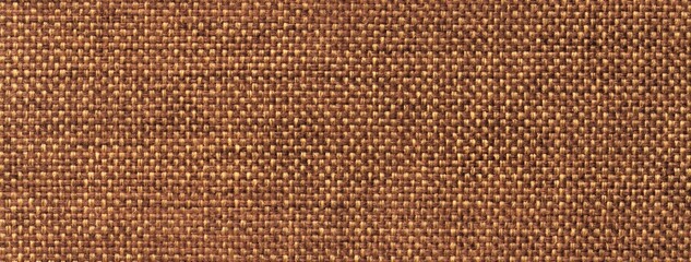 Fototapeta premium Warm brown woven textile texture background, macro. Structure of copper fabric material backdrop with weave pattern
