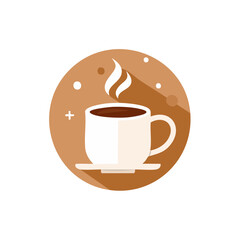 Obraz premium Cozy Coffee Cup with Steam and Subtle Dots