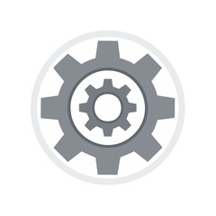 Obraz premium Two interlocked gears representing mechanics engineering and mechanical systems within a circular frame