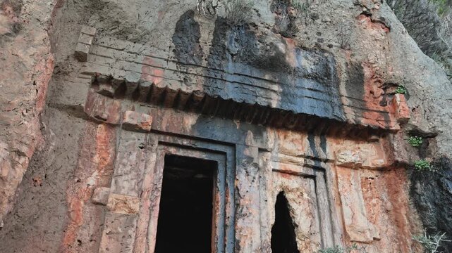 Ancient Lycian rock tombs in Kas, Turkey