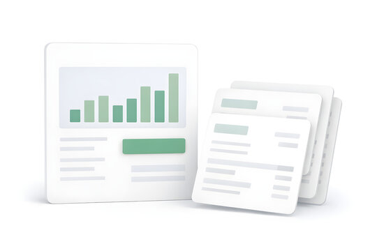 Abstract Receivables Financing Concept with Invoice Documents and Financial Dashboard Representing Cash Flow Management, Accounting and Business Analytics