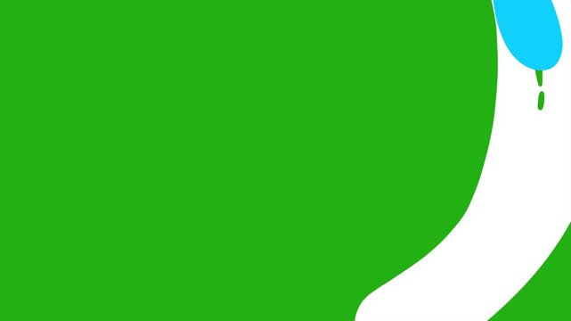 Hand-Drawn Dynamic Liquid Splash Transition video | Fast Fluid Action Motion hand drawn animation | High Energy Water Blast animation on green screen