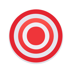 Obraz premium Red and white concentric circles forming a target symbol representing focus and precision
