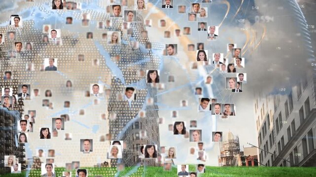 Animation of globe with world map and network of connections