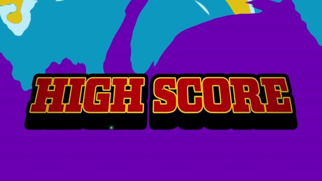 Animation of high score text over pattern background