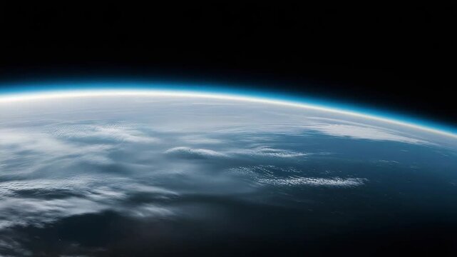 Earth horizon from space, planet atmosphere, outer space view, cosmic perspective, astronomy background, space exploration, orbital scene, universe concept