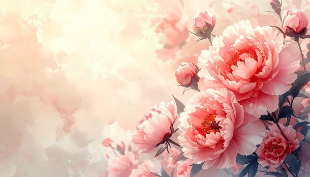 母の日 水彩 カーネーション 花 背景 パステルカラー 春