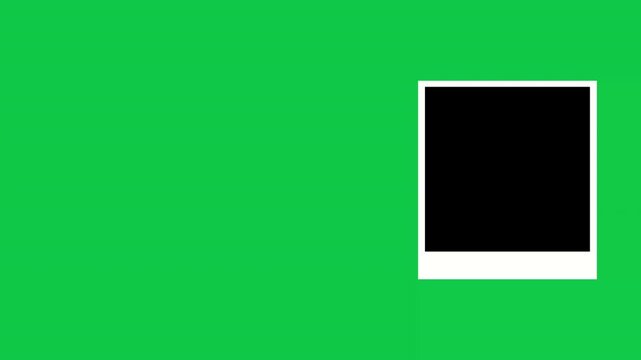 Blank Polaroid Instant Photo Frame on Green Screen Background for Creative Content.