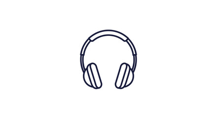 Obraz premium Minimalist outline icon of headphones on a white background