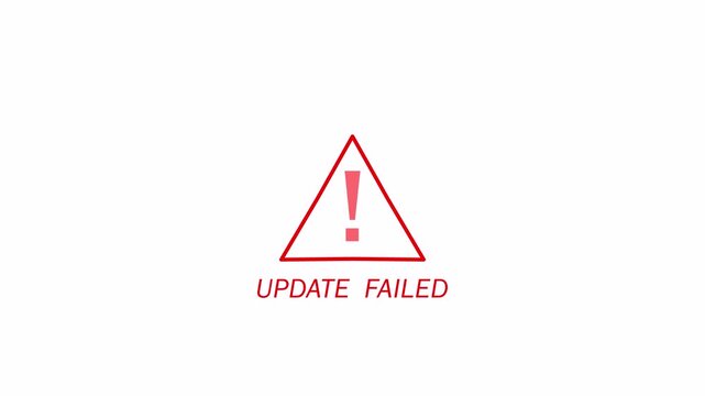 update failed warning alert Cyber security defense and secure digital systems protection against cyber attacks Urgent threat notification concept  transparent background in 4K animation with alpha cha