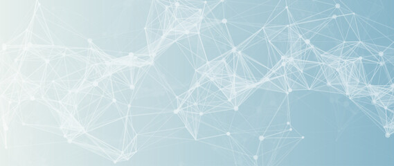 Digital connection mesh with nodes and lines abstract network wave background technology concept © ket4up