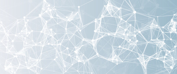 Abstract low poly network wave with connected particles and lines modern technology backdrop © ket4up