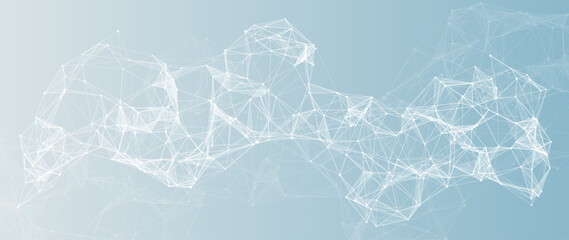 Futuristic polygonal network with glowing connections data visualization abstract tech background © ket4up