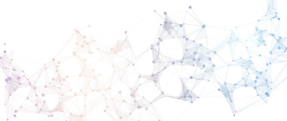 Soft gradient plexus network with connected particles and lines modern minimal technology backdrop © ket4up
