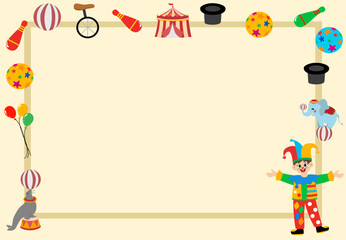 Naklejka premium Circus theme flat design background, vector illustration