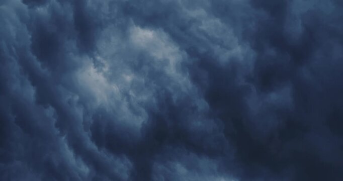 Dark Stormy Clouds Video - Cinematic Dramatic Sky with Moody Blue Thunderheads