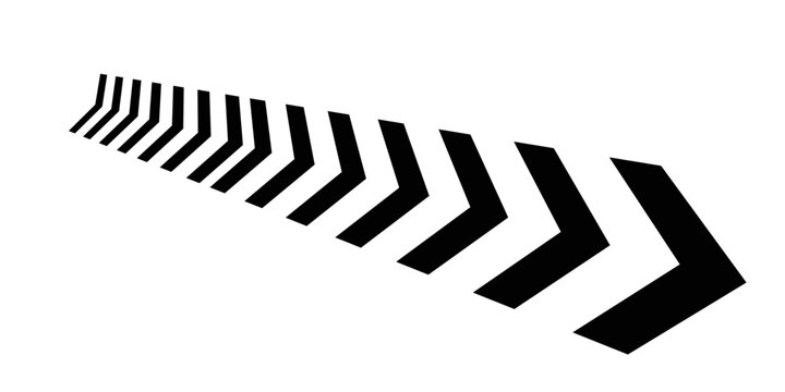 Arrow chevron symbol. Black arrows symbols set. Blend effect. Vector isolated on white.