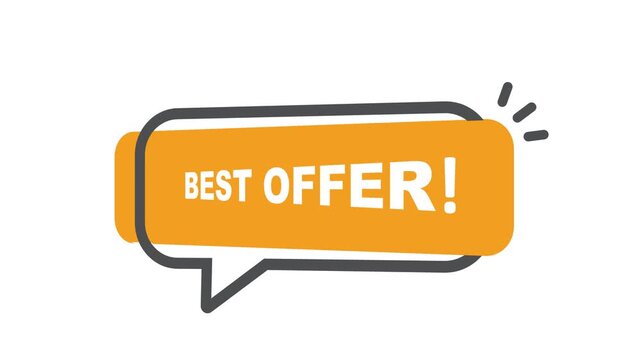 Text best offer in in orange and red color.