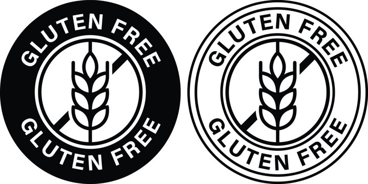 Gluten free logo labels for food products