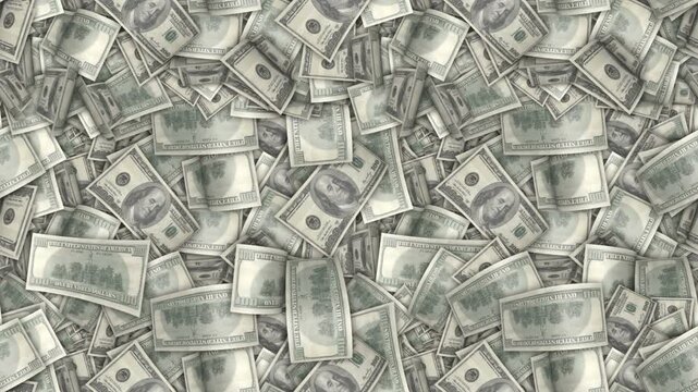 Seamless Dollar Banknotes Animation Background, Endless, Loop
