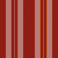 Fototapeta premium Rrapery texture vertical fabric, teenage lines pattern vector. Fotton background seamless stripe textile in red and white colors.