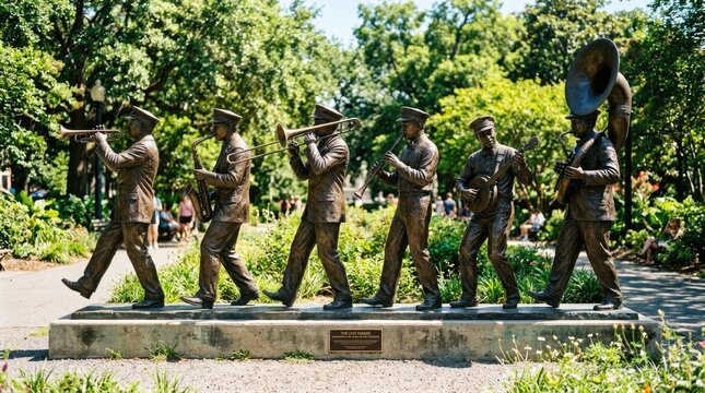 A group of soldiers marching in unison outdoors