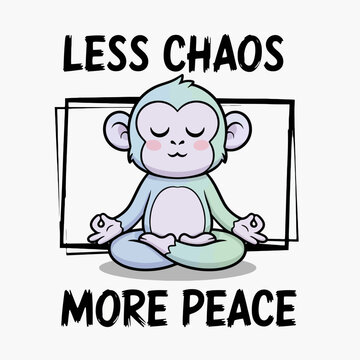 Monkey Sitting in Meditation Posture.