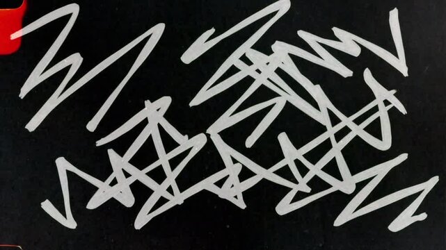 White paint brush strokes and scribbles animation