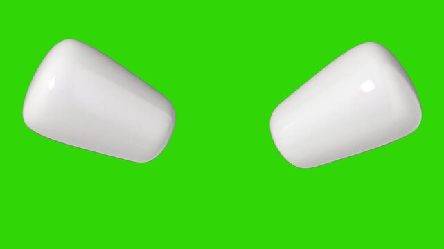 Pair of White Salt and Pepper Shaker isolated 3d icon motion