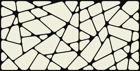 Obraz premium Abstract geometric broken background forming different shapes. Monochrome Voronoi chaotic crack pattern. Modern vector illustration 