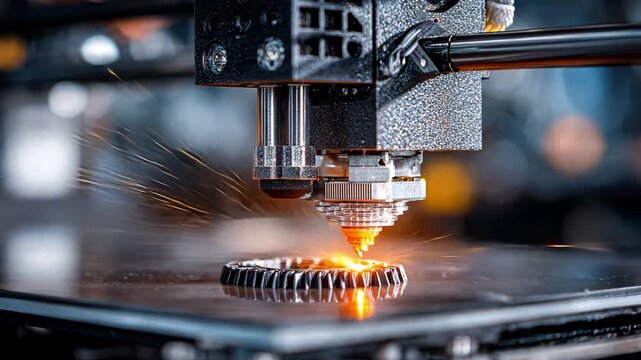 Advanced 3D Printing Process with Laser Technology in Action