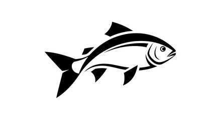 Obraz premium Stylized black and white illustration of a fish.