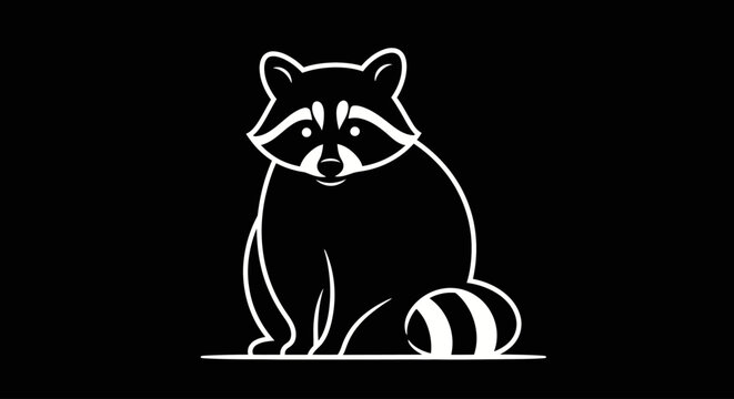 Stylized illustration of a raccoon sitting down.
