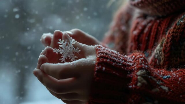 Hands Holding Snowflake