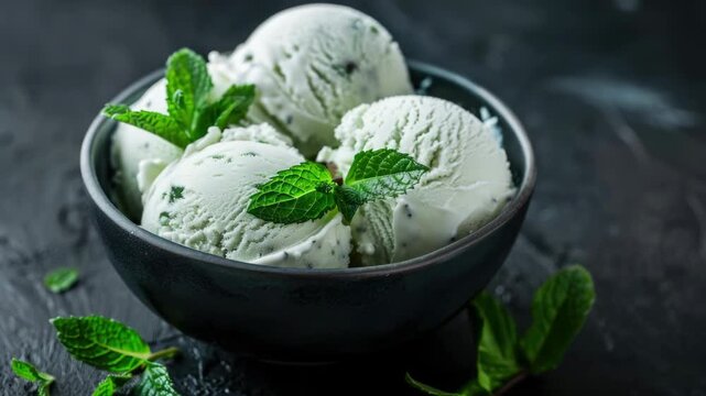 Green mint ice cream