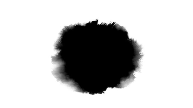 abstract paint brush stroke shape black ink splattering flowing and washing on white background, artistic ink splatter splash effect