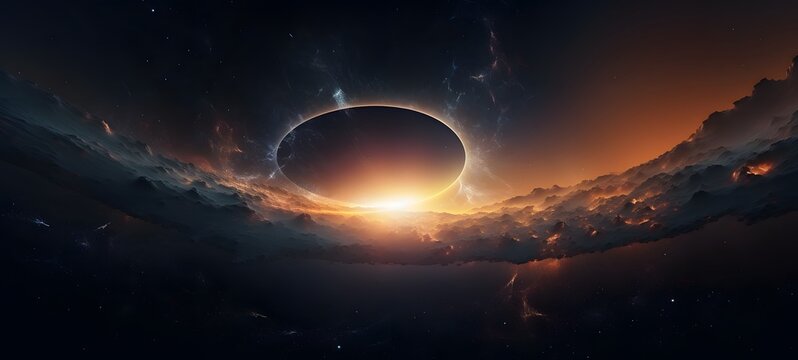 Astral vision Crescent moon meets cosmos ,generative AI