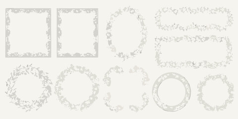 Obraz premium A collection of ornate decorative frames in grayscale tones