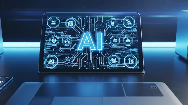 AI technology setup on desk