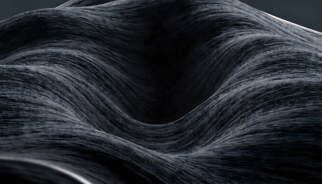 A macro closeup shows the natural texture of black waves