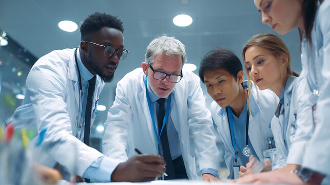 Doctors Collaborating in a Multicultural Medical Team