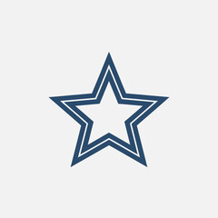 Fototapeta premium Geometric blue star design on white background graphic element