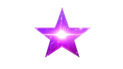 Obraz premium A bright purple star with a glowing center on transparent background