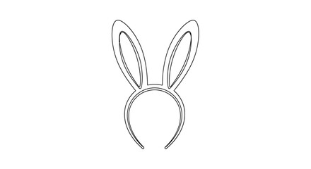 Obraz premium Bunny Ears Headband Outline