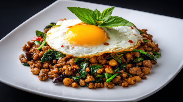 thai basil pork stir-fry pad kra pao mi for authentic thai cuisine