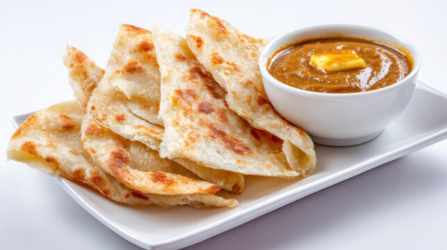rotis with curry dip in thai street style